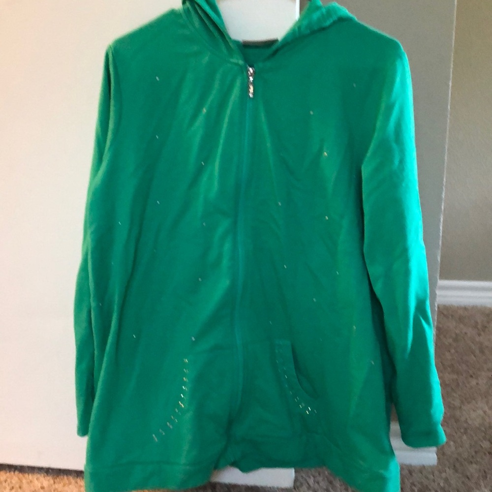 - Quacker Factory French Terry Jacket with Hood Size 1X